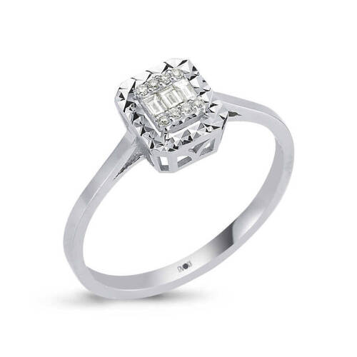 07 Karat Baget Pırlanta Yüzük - 