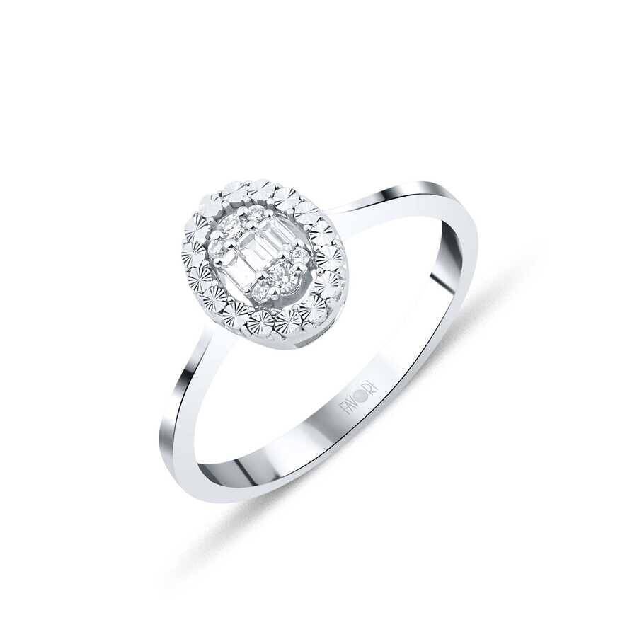 11 Karat Baget Pırlanta Yüzük - 1