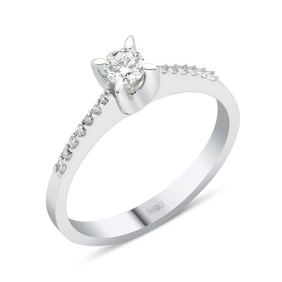 14 ct Tektaş Pırlanta Yüzük - 1