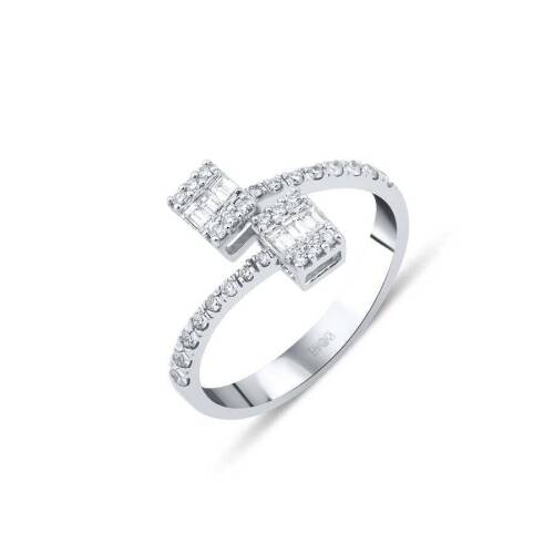 37 Karat Baget Pırlanta Yüzük - 