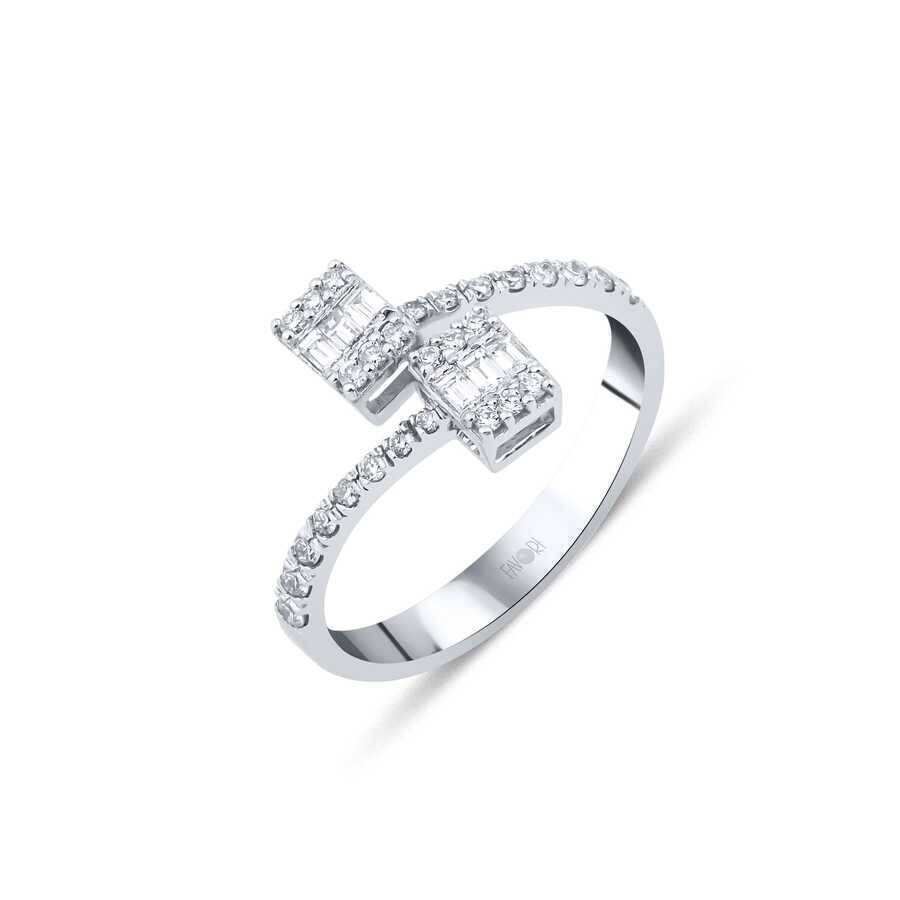 37 Karat Baget Pırlanta Yüzük - 1