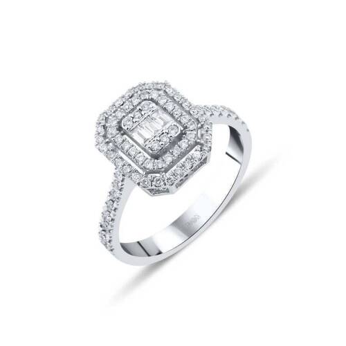 41 Karat Baget Pırlanta Yüzük - 