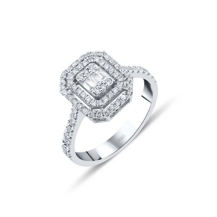 41 Karat Baget Pırlanta Yüzük - 1