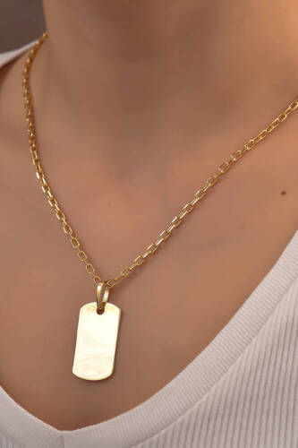 Altın Asker künyesi Kolye - 