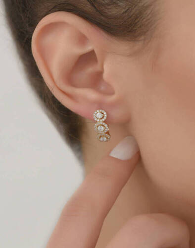 Altın Fark Tria Küpe - 