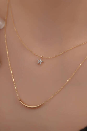 Altın Gece Gündüz Kolye - 