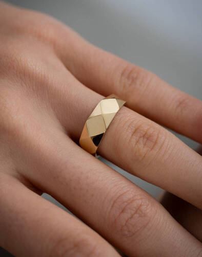 Altın Karo Yüzük - (1)