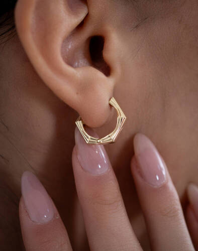 Altın Kemik Küpe - (1)