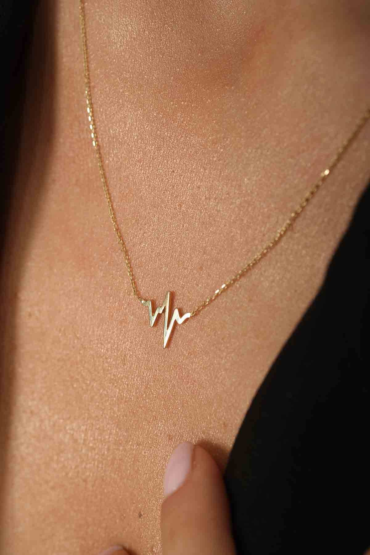 Aşkın Ritmi Altın Kolye - (1)