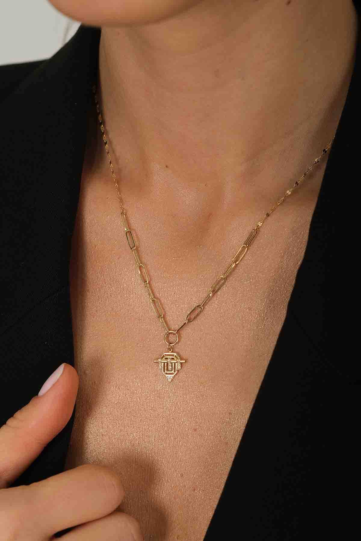 Ataç Zincirli Minimal Kolye - 3