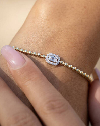 Baget Taşlı Top Bileklik - (1)