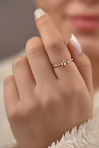 Baget Tria Altın Yüzük - 