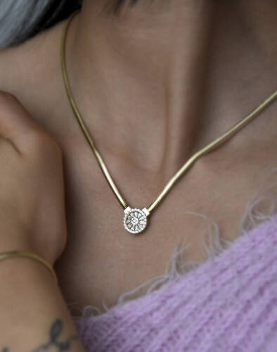 Balıksırtı Trapez Altın Kolye - 