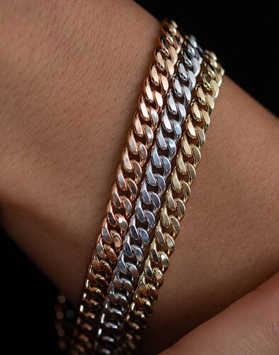 Beyaz İtalyan Gurmet Altın Bileklik - (1)