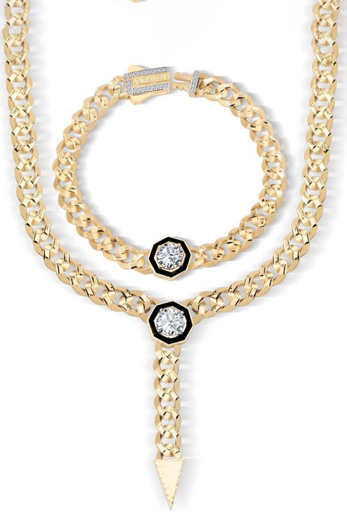 Çağla Ema 7mm Taşlı Altın Gurmet Kolye - 2