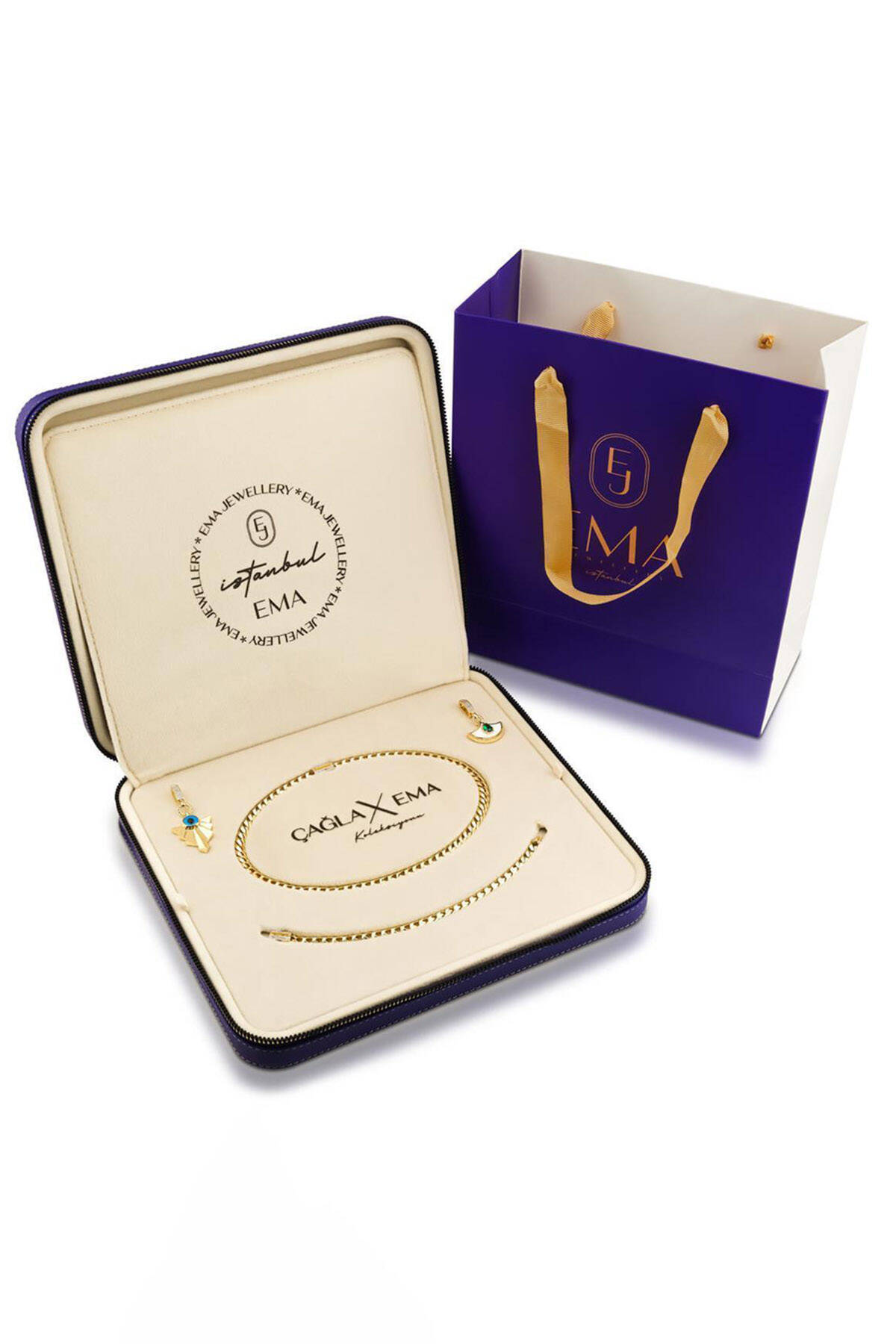 Çağla Ema 7mm Taşlı Altın Gurmet Kolye - 4