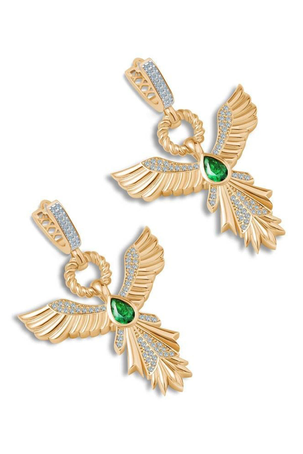 Çağla Ema Anka Kuşu Altın Küpe - 1