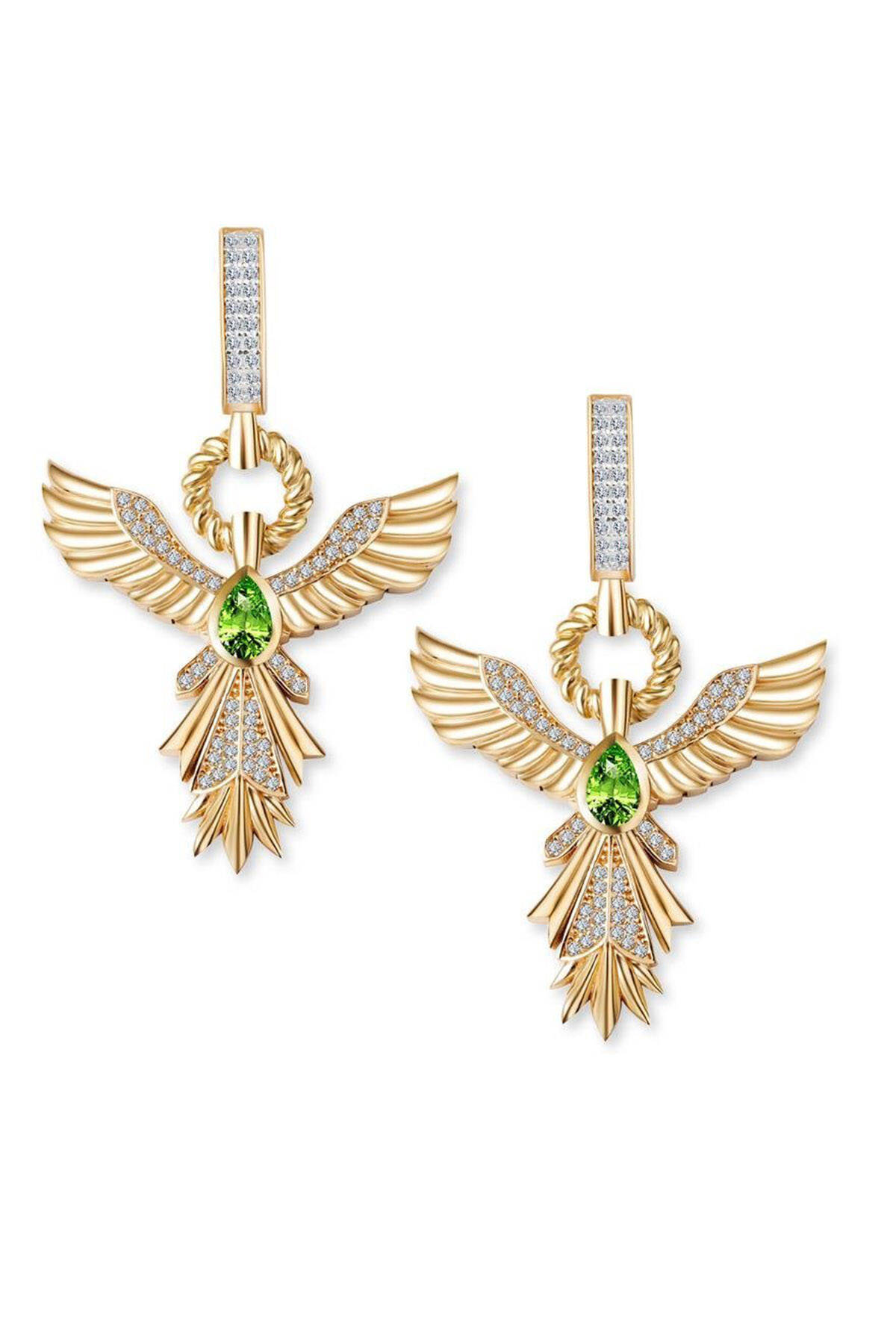 Çağla Ema Anka Kuşu Altın Küpe - 2