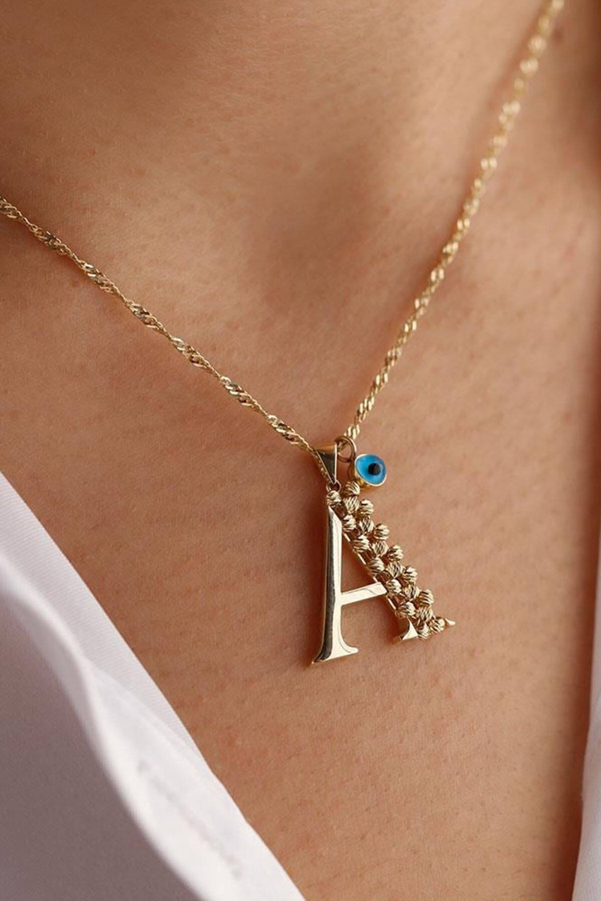 Çağla Ema Harf Altın Kolye - 3