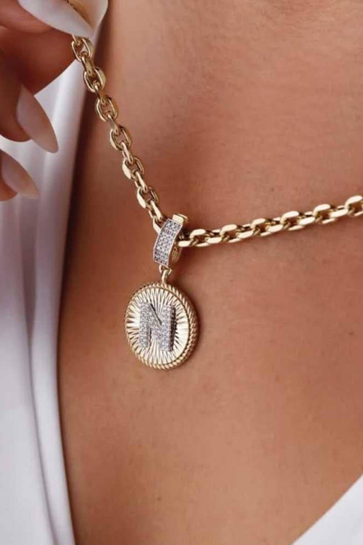 Çağla Ema Kalemli Harf Kolye Ucu Charm - 6