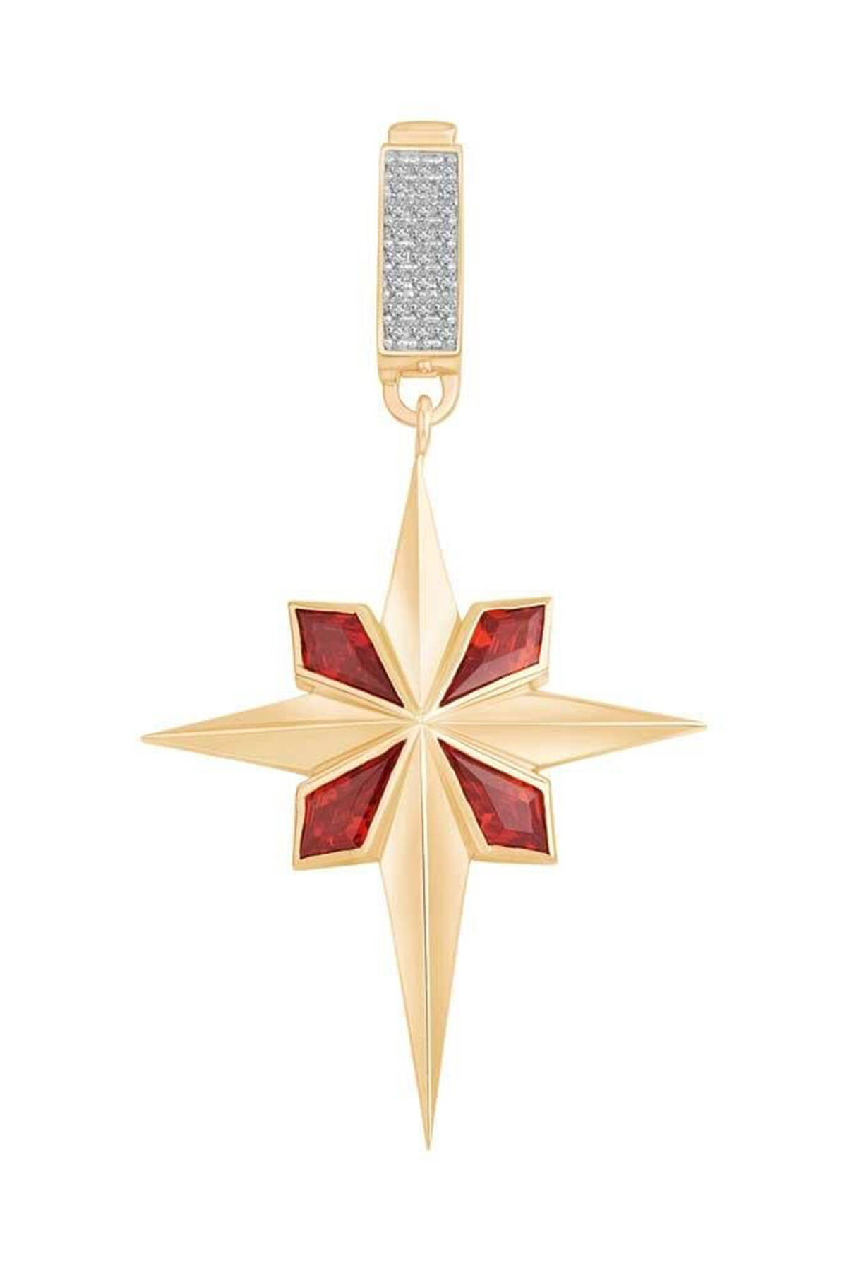 Çağla Ema Kırmızı Taşlı Kuzey Yıldızı Charm - 
