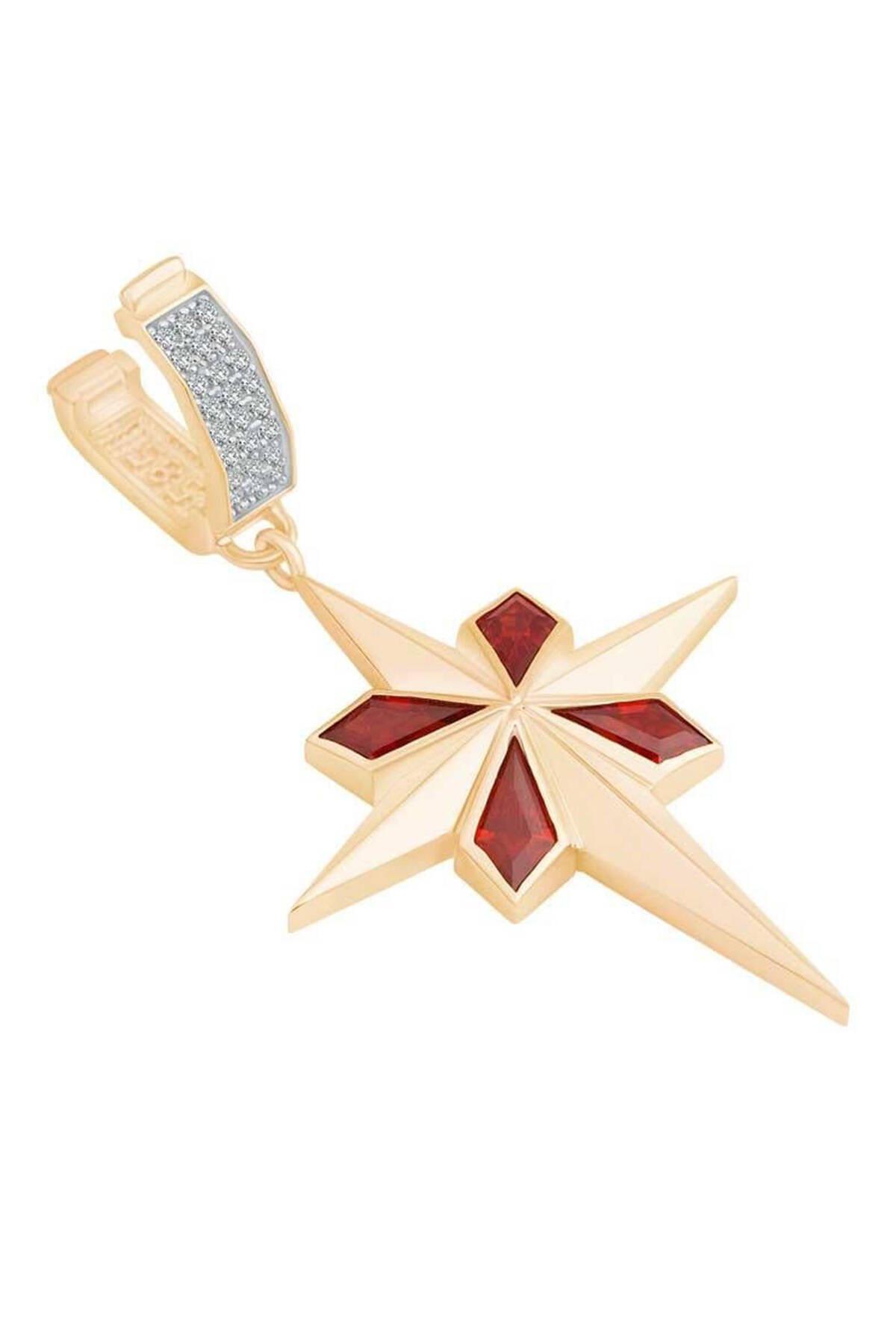Çağla Ema Kırmızı Taşlı Kuzey Yıldızı Charm - 2