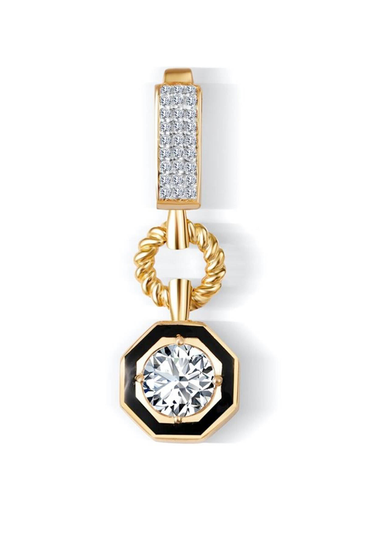 Çağla Ema Siyah Mineli Tektaş Charm - (1)