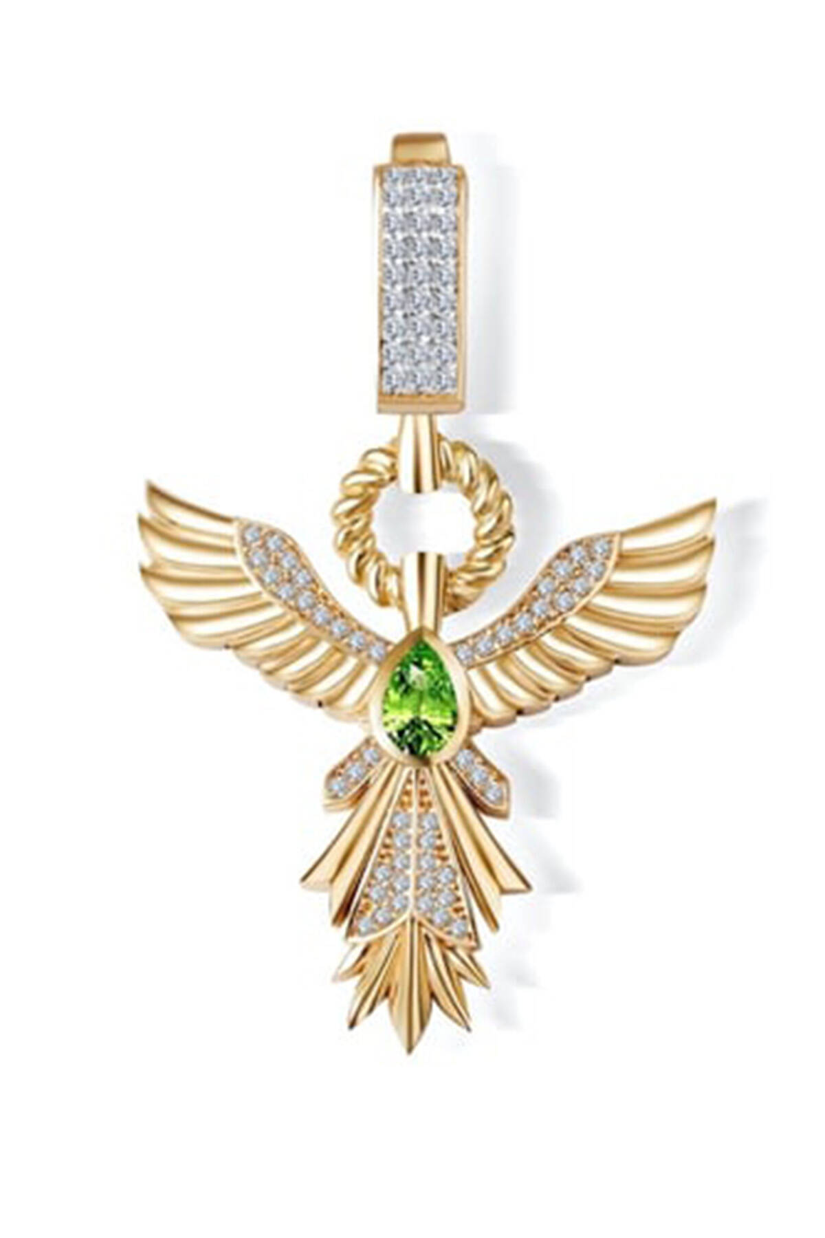 Çağla Ema Zümrüt Taşlı Anka Kuşu Charm - 