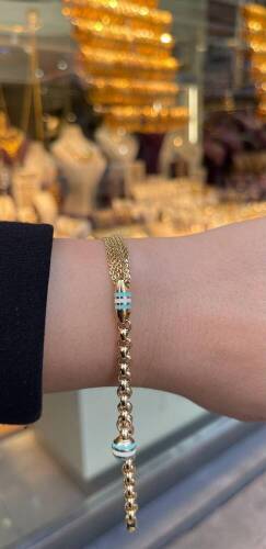 Cetaş Kadın Mineli Zincirli Bileklik - (1)