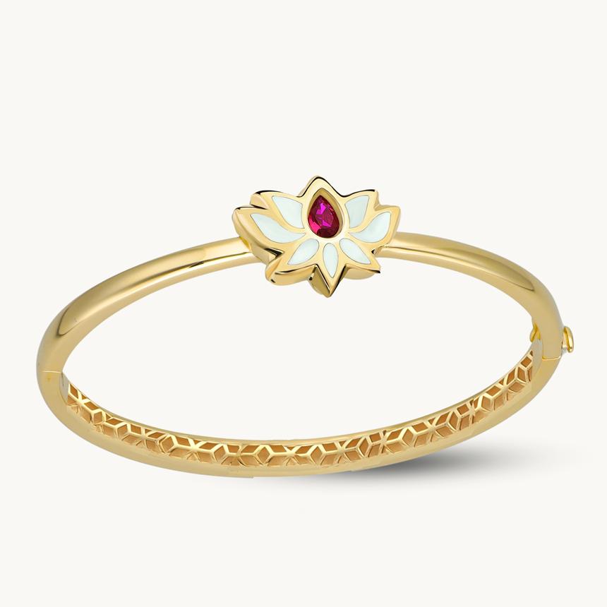 Cetaş Lotus Altın Kelepçe Bileklik - 