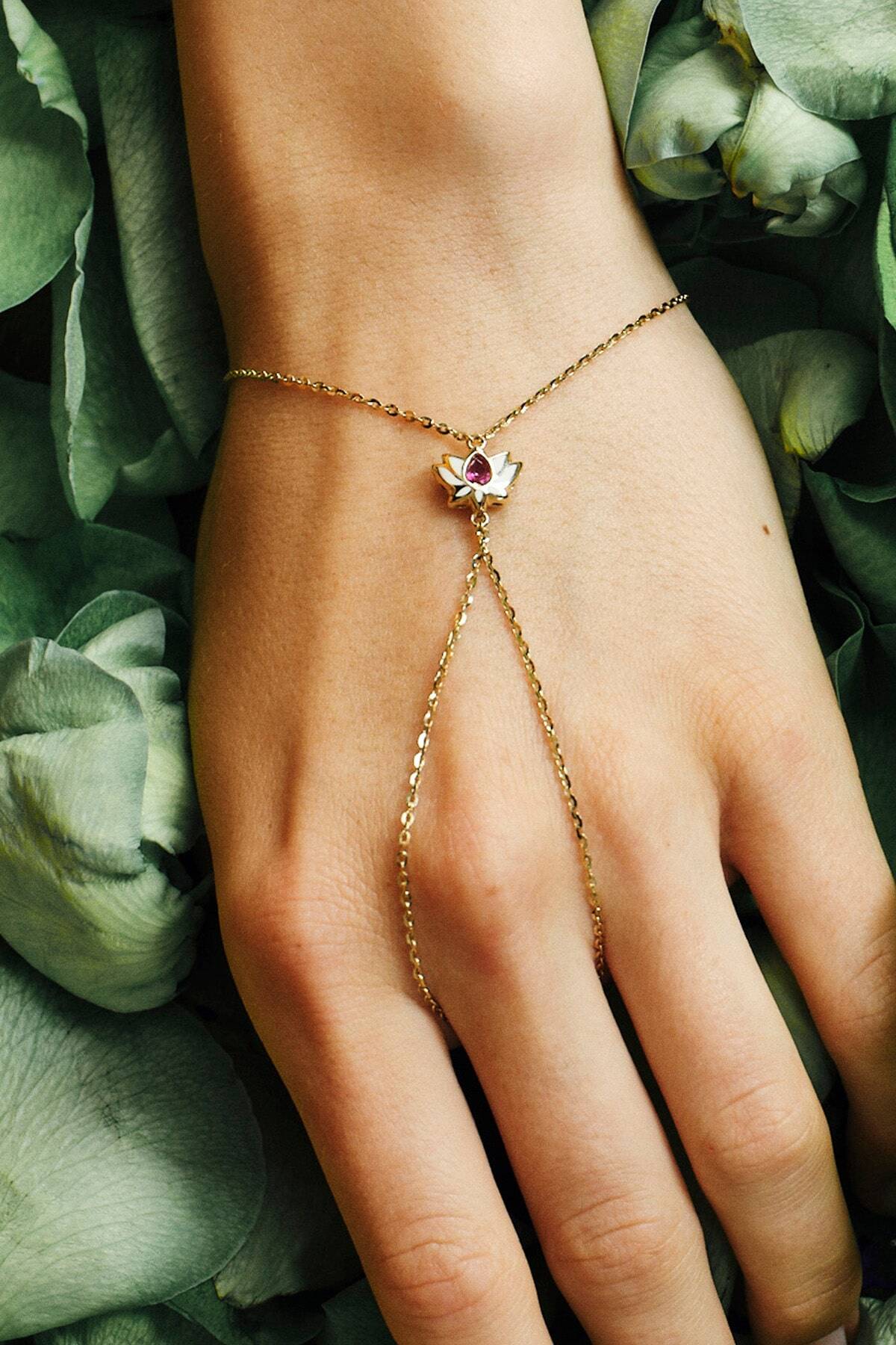 Cetaş Lotus Figür Altın Şahmeran Bileklik - 1