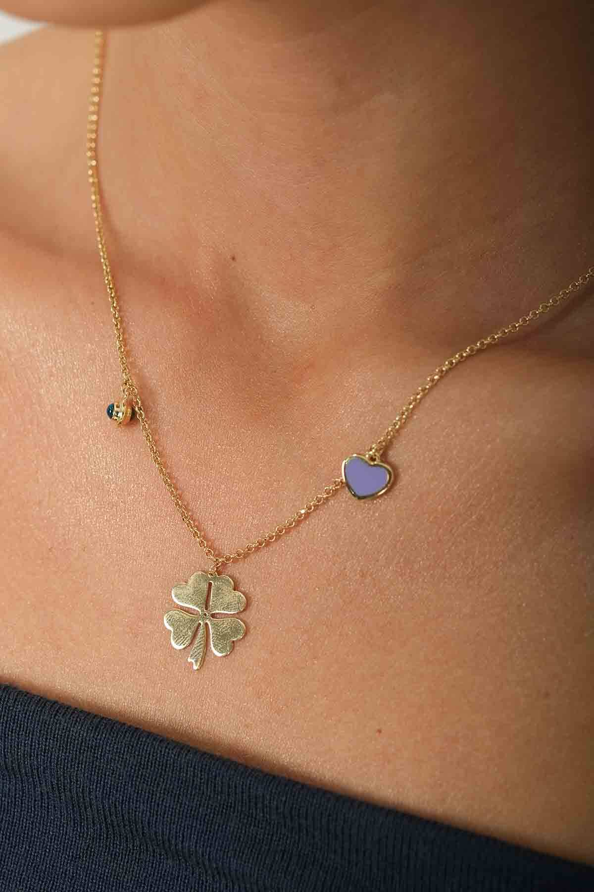 Cetaş Yonca Kalpli Kolye - 1