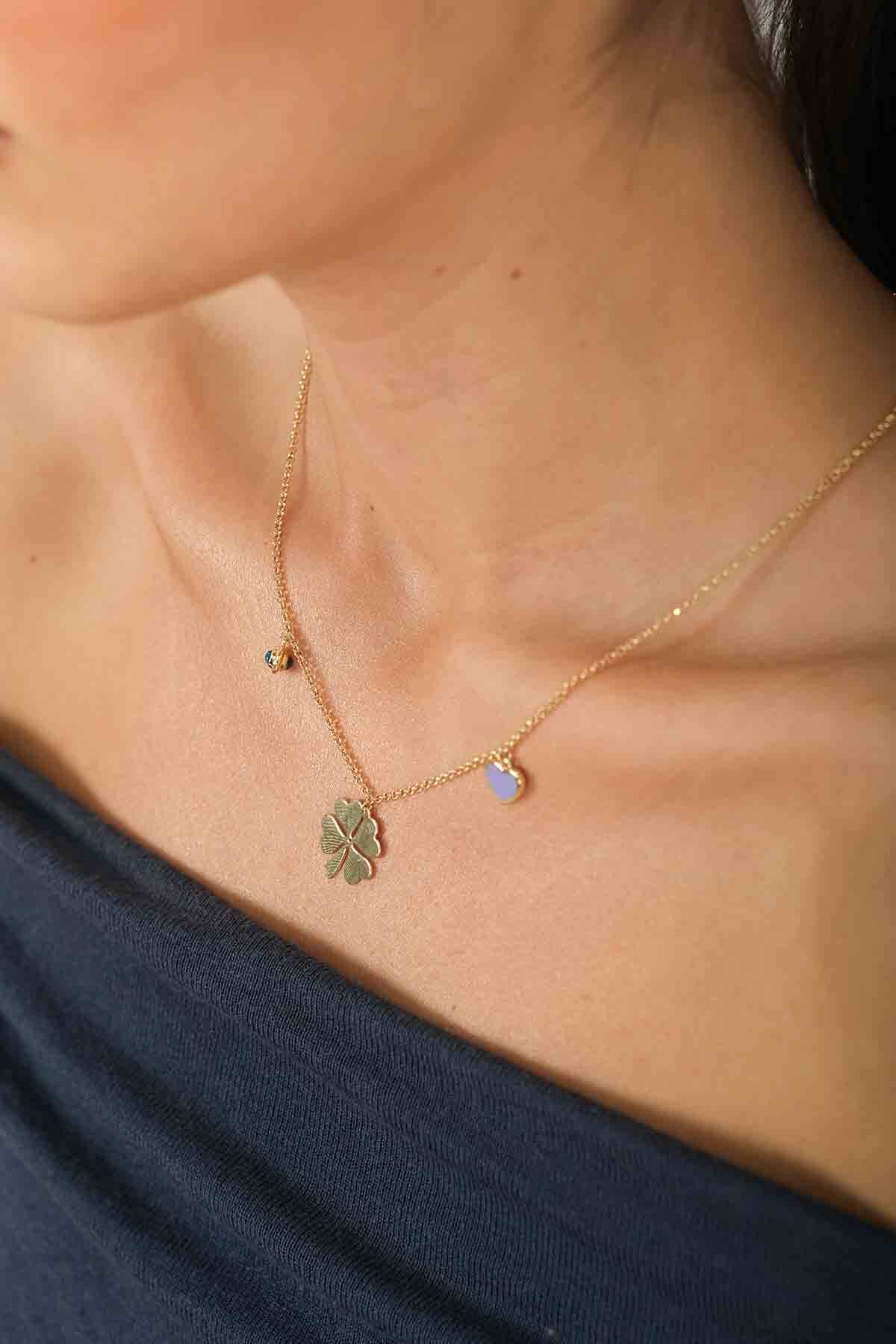 Cetaş Yonca Kalpli Kolye - 3