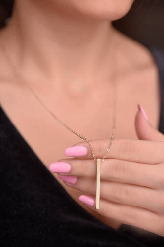 Çubuk Altın Kolye - 