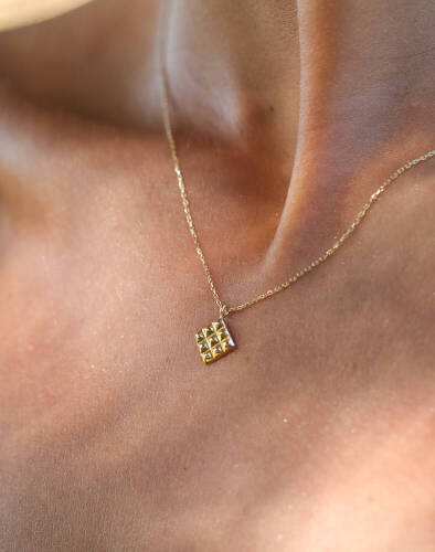 Damalı Karo Kolye - (1)