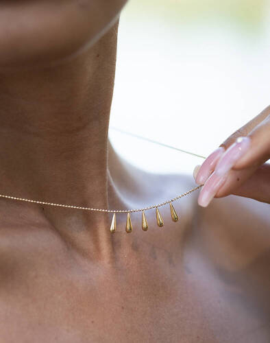 Damla Saçak Kolye - (1)