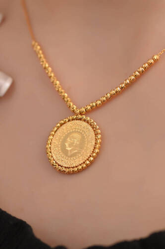 Dorika Toplu Yarım Altın Kolye - 