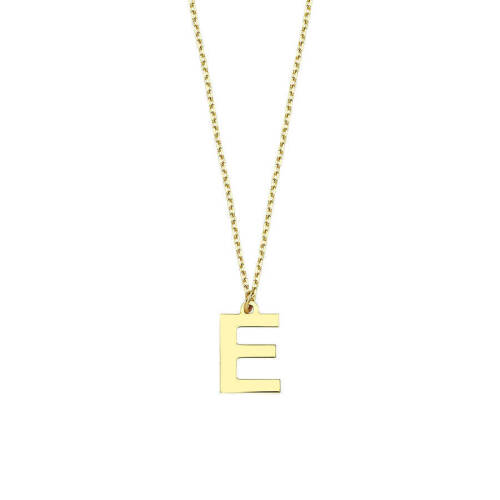 E Harfi Altın Kolye - 