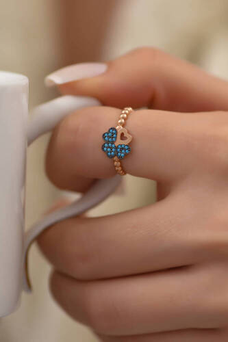 Firuze Yonca Altın Yüzük - 