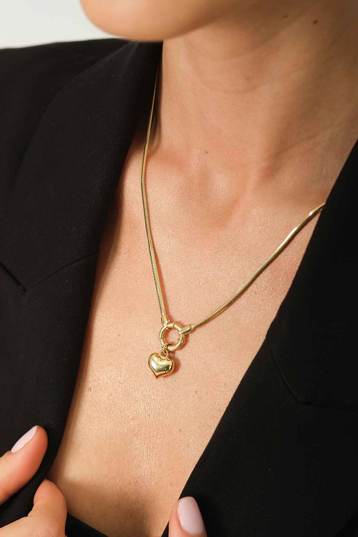 Gemici Kilit Kalp Kolye - 1