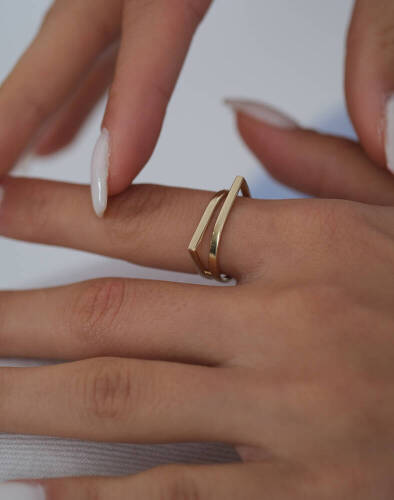 İkili Geometrik Yüzük - 