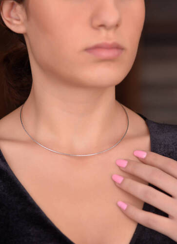 İthal Beyaz Altın Kolye - 