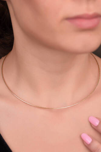 İthal Sarı Altın Kolye - 