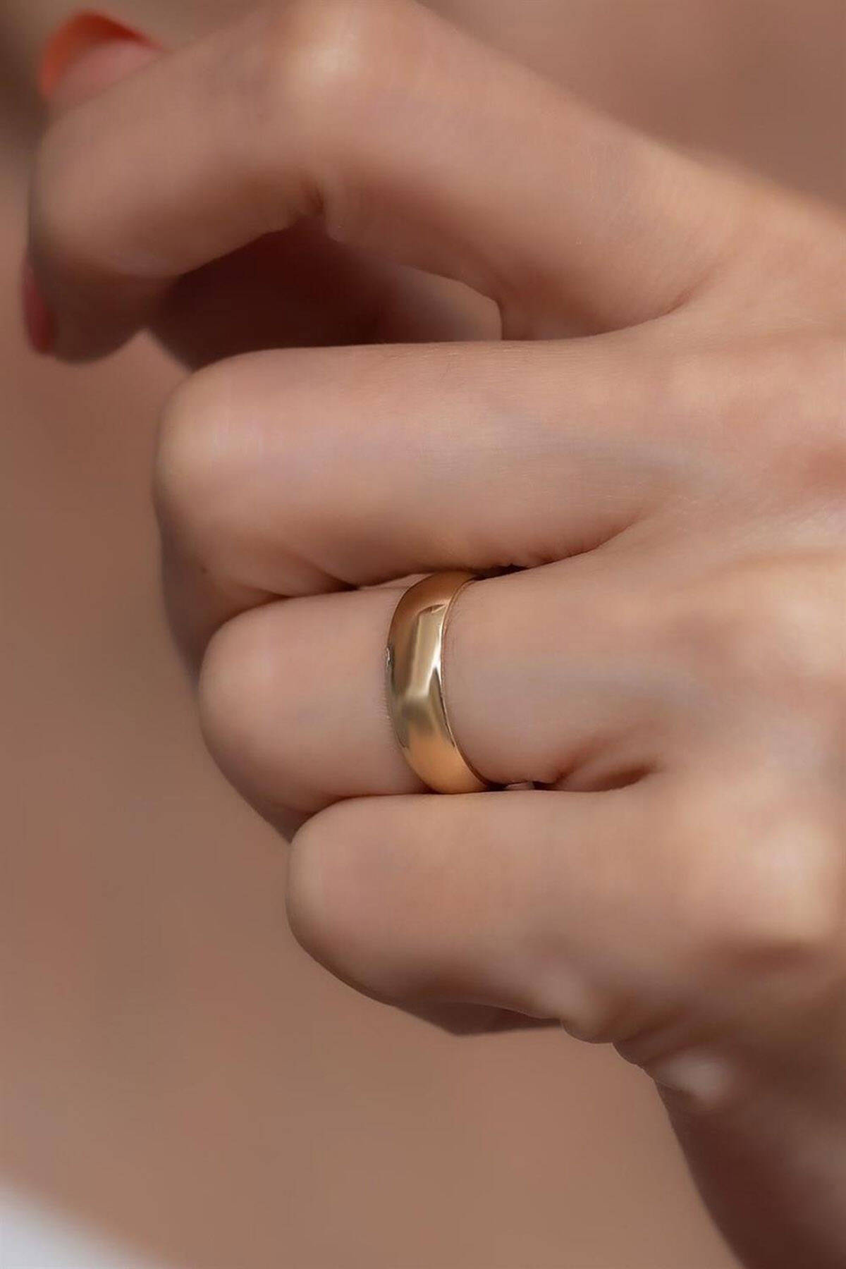 Kadın 5mm Klasik Bombeli 14 Ayar Alyans - 