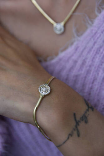 Kadın Altın Balıksırtı Trapez Bileklik - 4