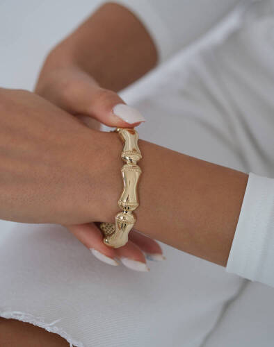 Kadın Altın Kalın Kemik Bileklik - 