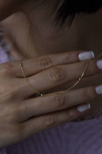 Kadın Altın Toplu Zincir - 