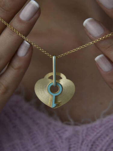 Kadın Cetaş Kalp Anahtar Kolye - 