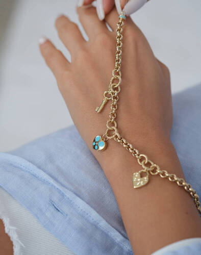 Kadın Cetaş Sallantılı Eterna Altın Bileklik - (1)