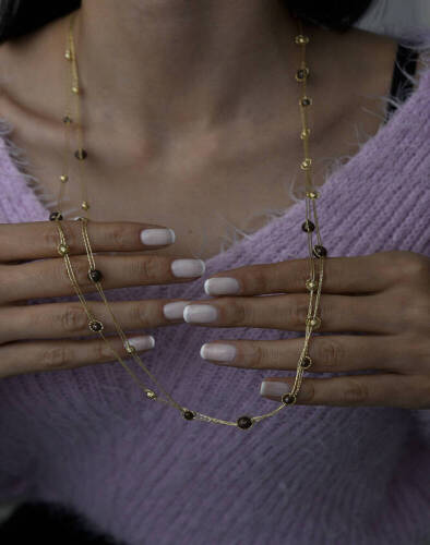 Kadın İtalyan Dört Renk Silindir Kolye2 - 